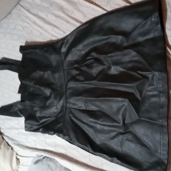 Women's Wild Fable Zip Up Front Faux Leather Jumper Dress/Mini Skirt - Picture 3 of 3